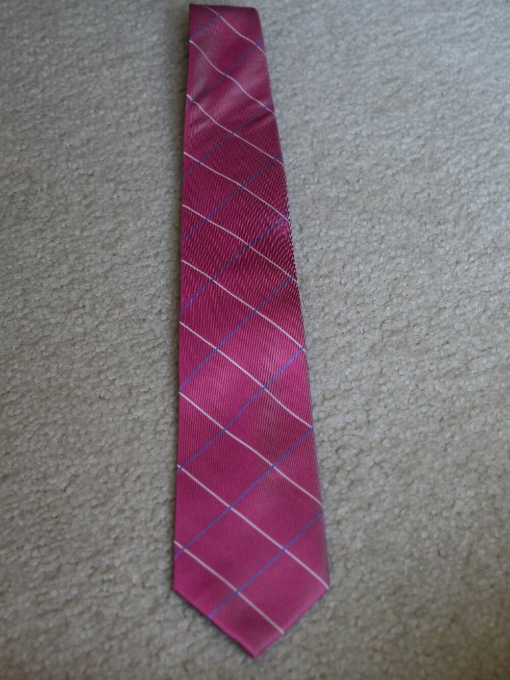 Men's Pink, Blue, & White Striped 100% Silk Café Coton Tie